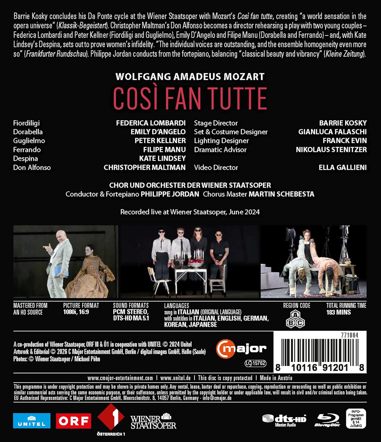 Philippe Jordan 모차르트: 오페라 `코지 판 투테` (Mozart: Opera Cosi Fan Tutte)