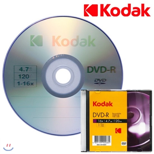 [Kodak] 코닥 DVD-R 4.7GB 16배속 슬림 10매 / 공DVD / 코닥공시디 / 데이터보존 / 코닥CD/DVD