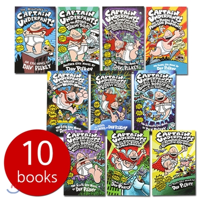 캡틴 언더팬츠 원서 페이퍼백 10종 세트 Captain Underpants Children Collection 10 Books Set 