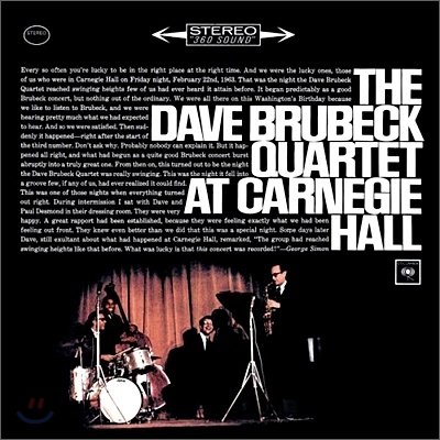 Dave Brubeck Quartet at Carnegie Hall 데이브 브루벡 콰르텟 1963년 카네기홀 라이브