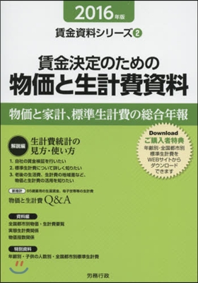 ’16 賃金決定のための物價と生計費資料