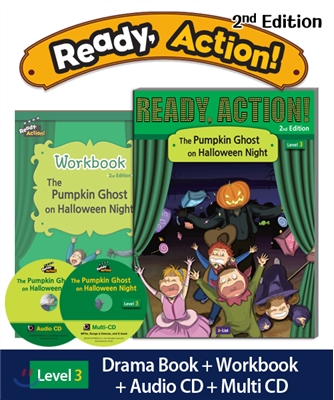 Ready Action Level 3 : The Pumpkin Ghost on Halloween Night (SB+WB+Audio CD+Multi-CD)