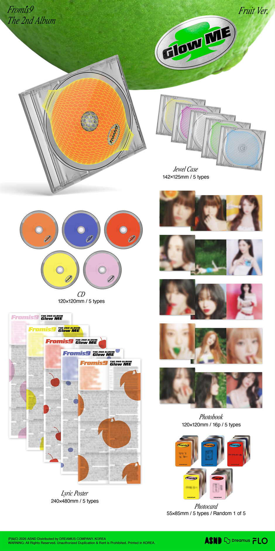 fromis9 (FROMIS9) - 2nd Album: Glow ME [Fruit Ver.][Random 1 of 5 Types] - Detail 1