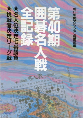 第40期圍碁名人戰全記錄 名人位決定七番
