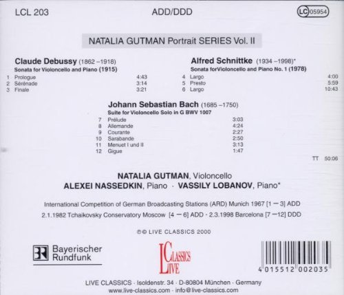 Natalia Gutman 나탈리 구트만의 초상 2집 - 소나타 모음집 / 드뷔시 슈니트케 바흐 (Debussy / Schnittke / Bach : Cello Sonata)