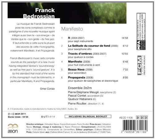 Pierre Roulliler 베드로시앙: 마니페스토 (Franck Bedrossian: Manifesto)