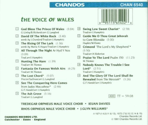 Tredegar & Rhos Orpheus Male Voice Choir 웨일즈의 노래: 영국 전통민요와 성가곡 (The Voice of Wales - All Through the Night, The Ash Grove, Guide Me O Thou Great Jehovah)