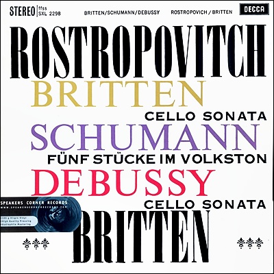 Mstislav Rostropovich / Benjamin Britten 브리튼 / 드뷔시 : 첼로 소나타 [LP]