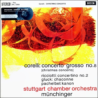Karl Munchinger 코렐리: 콘체르토 그로소 / 파헬벨: 캐논 / 글룩: 샤콘느 (Corelli: Concerto grosso No.8)[LP]