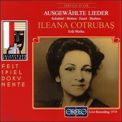 Ileana Cotrubas 슈베르트 / 브리튼 / 포레 / 브람스: 가곡집 - 일레나 코트루바스 (Ausgewahlte Lieder: Schubert / Britten / Faure / Brahms)