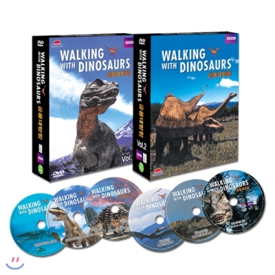 KBS 공룡대탐험 (Walking with Dinosaurs) Vol.1+Vol 2  DVD 6종 전편세트