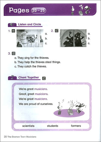 Ready Action Level 3 : The Bremen Town Musicians (Workbook)