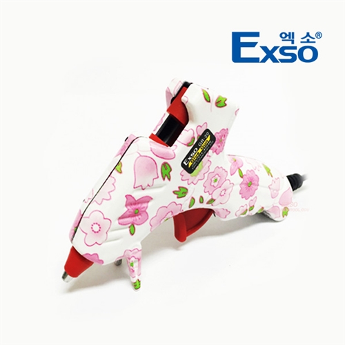 엑소 EXSO 꽃무늬 패턴 디자인 소형 글루건 GR-20P