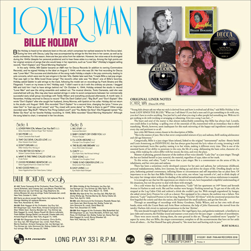 Billie Holiday (빌리 할리데이) - Lover Man [LP]