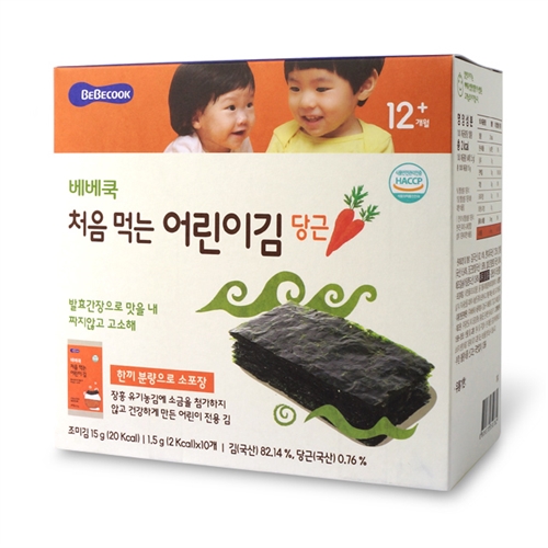 [베베쿡] 처음 먹는 어린이 김 당근김 1BOX (10봉)