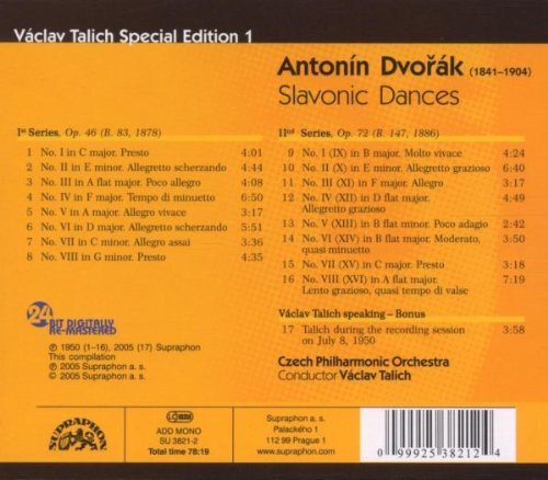 Vaclav Talich 드보르작: 슬라브 무곡 (Dvorak: Slavonic Dances) 바츨라프 탈리히