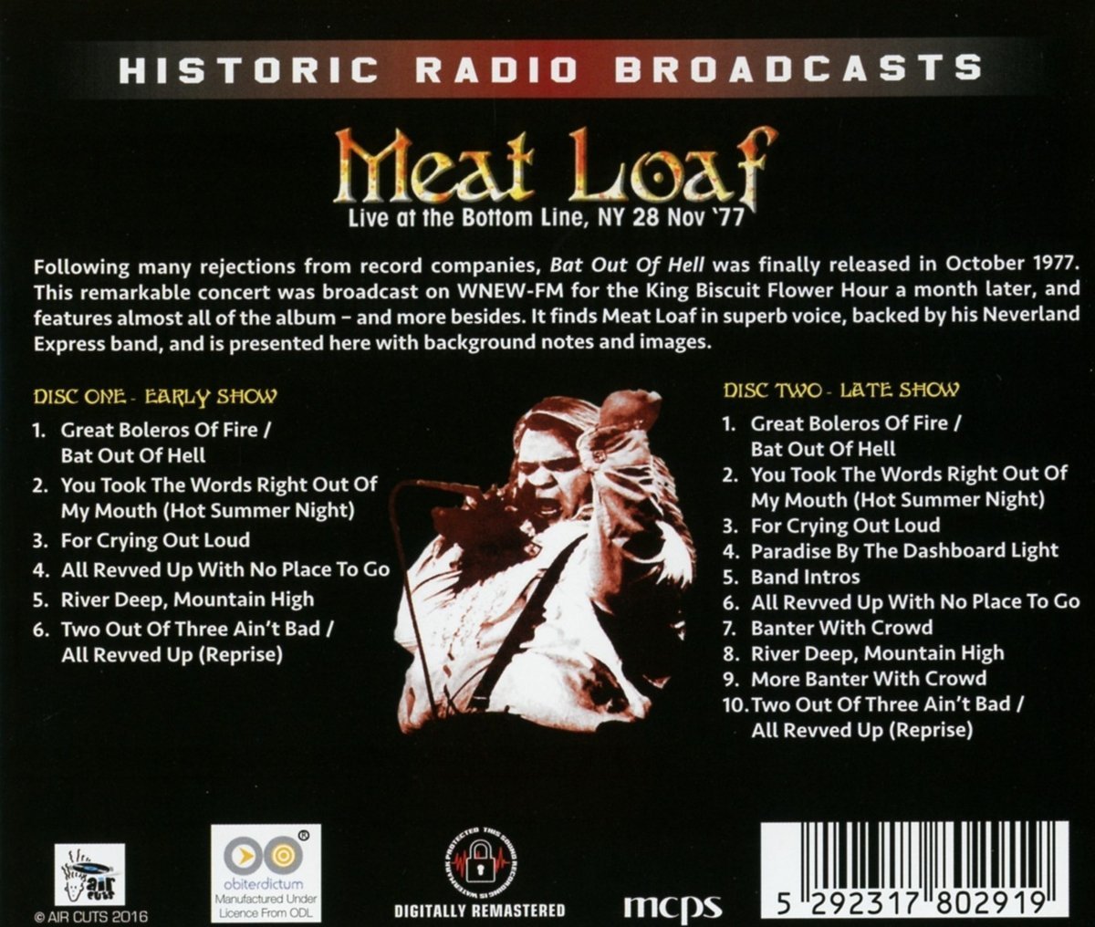 Meat Loaf (미트 로프) - Live At The Bottom Line, NY 28 Nov '77 (77년 11월 뉴욕 라이브)