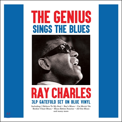 Ray Charles (레이 찰스) - The Genius Sings The Blues / The Blues Featuring Ray Charles Vol.1 &amp; 2 [Blue Vinyl 3LP]