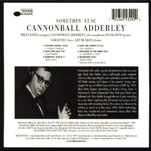 Cannonball Adderley (캐넌볼 애덜리) - Somethin' Else [RVG Edition]