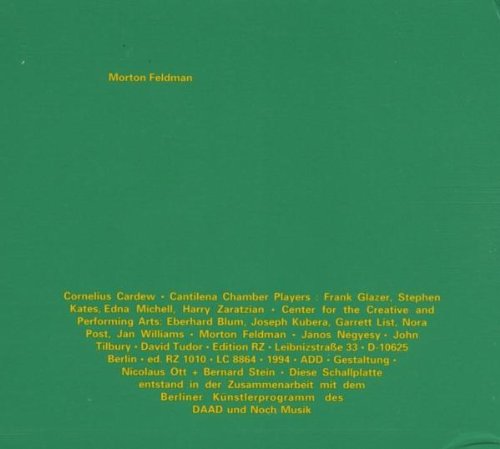John Tilbury 모턴 펠트만: 세 손을 위한 피아노, 간주곡, 사중주, 피아노 소품 (Morton Feldman: Intruments 1 - Piano Three Hands, Intermission, Vertical Thoughts)