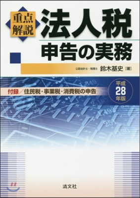 平28 重点解說/法人稅申告の實務