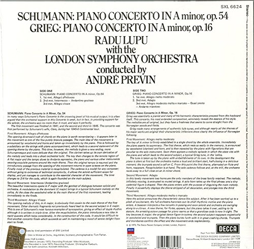 Radu Lupu 그리그 / 슈만: 피아노 협주곡 - 라두 루푸 (Grieg / Schumann: Piano Concertos) [LP] 