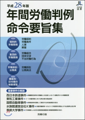 平28 年間勞はたら判例命令要旨集