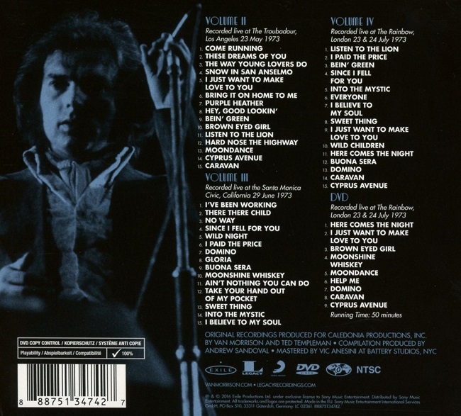 Van Morrison (밴 모리슨) - ..It's Too Late to Stop Now… Volume II, III, IV (1973년 여름 LA & 런던 투어) [3CD+DVD Edition]