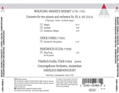 Fridrich Gulda / Chick Corea 모차르트: 피아노 협주곡 10번 - 칙 코리아, 프리드리히 굴다 (Moart: 2 Piano Concerto K. 365)
