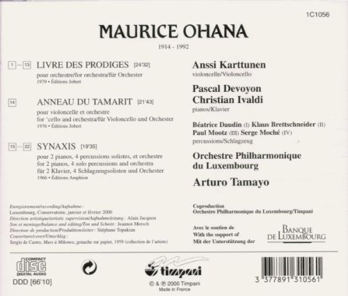 모리스 오아나 작품집 (Maurice Ohana: Livre des Prodiges and other works)