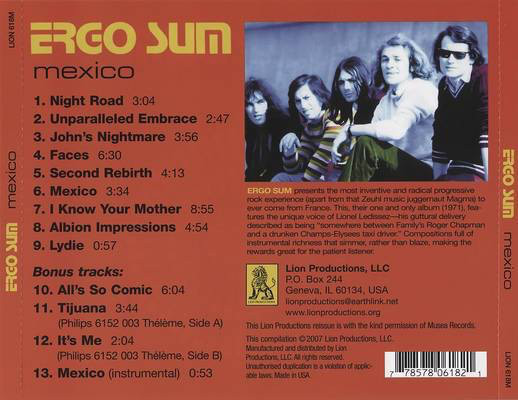 Ergo Sum (에르고 줌) - Mexico