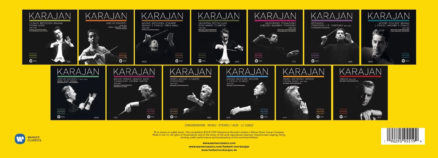 헤르베르트 폰 카라얀 공식 워너 리마스터드 에디션 전집 101CD 박스세트 (Herbert von Karajan Official Remastered Edition - Complete)