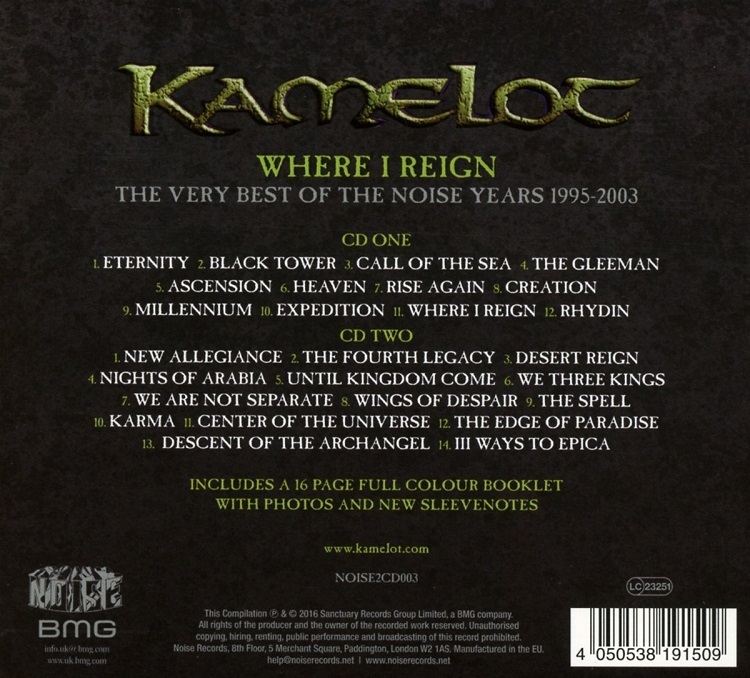 Kamelot (카멜롯) - Where I Reign: The Very Best Of The Noise Years 1995-2003