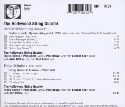 Hollywood String Quartet 쇤베르크 / 슈베르트: 현악 오중주 - 헐리웃 사중주단