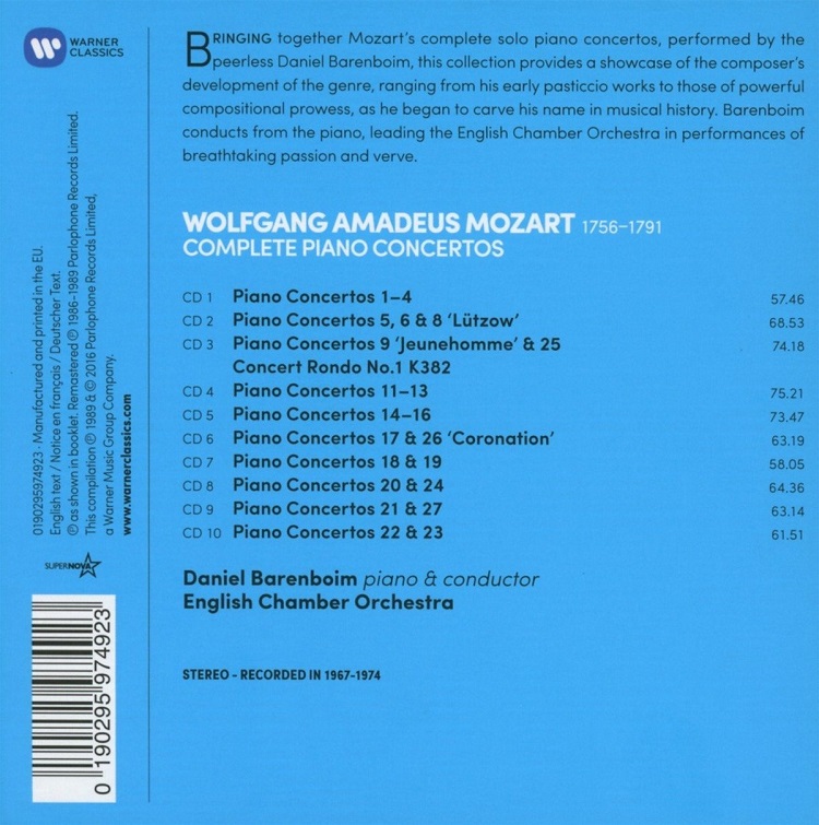 Daniel Barenboim 모차르트: 피아노 협주곡 전집 (Mozart: Complete Piano Concertos) 