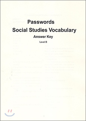 Passwords Social Studies Vocabulary Book B : Answer Key