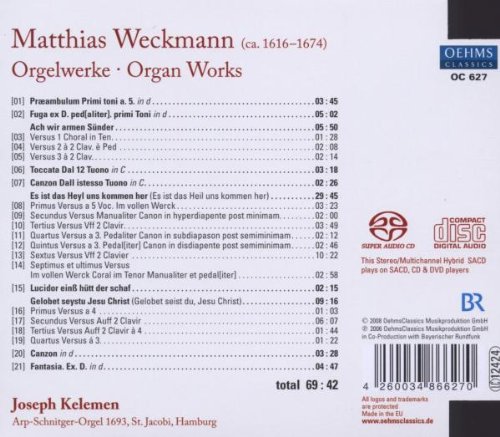 Joseph Kelemen 마티아스 벡크만: 오르간 작품집 (Norddeutsche Orgelmeister - Matthias Weckmann: Organ Works) 조셉 켈러멘