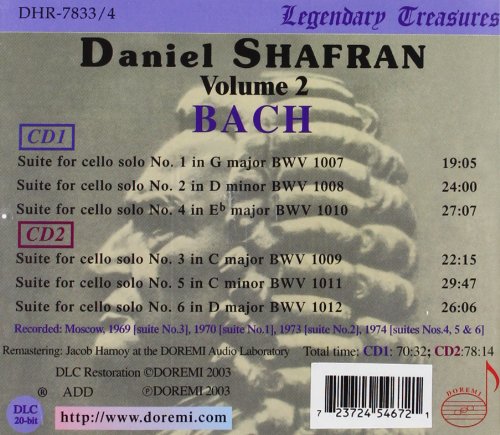 Daniil Shafran 바흐: 무반주 첼로 모음곡 전곡집 - 다닐 샤프란 (Bach: Cello Suites Nos. 1-6, BWV1007-1012) 
