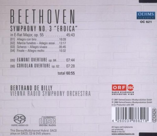 Bertrand de Billy 베르트랑 드 빌리 - 베토벤 교향곡 시리즈 1집: 교향곡 3번 '에로이카' (Beethoven: Symphony Op.55 'Eroica', Egmont Op.84, Coriolan Op.62)