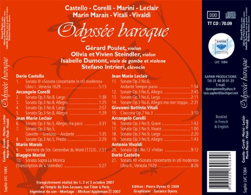 바로크 오디세이 - 트리오 소나타 작품집: 카스텔로 / 코렐리 / 비발디 / 비탈리 / 마랭 마레 (Odyssee Baroque - Castello / Marini / Corelli / Vivaldi)