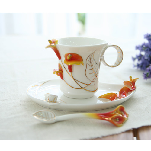 [ADICO] acme flower coffee cup set - 야생화2 gold 3pcs