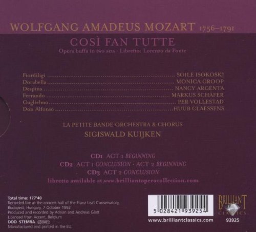Sigiswald Kuijken 모차르트: 코지 판 투테 (Mozart: Cosi fan tutte, K588)