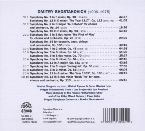 Maxim Shostakovich 쇼스타코비치: 교향곡 전집 (Shostakovich: Symphonies Nos. 1-15)