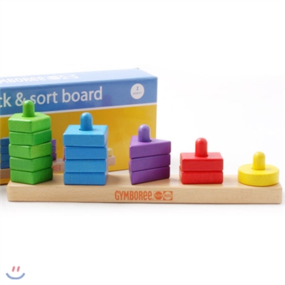 짐보리 Stack & Sort Board(짐보리 원목 쌓기놀이)