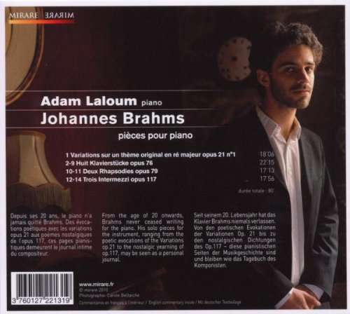 Adam Laloum 브람스: 피아노 소품 (Brahms: Pieces Pour Piano) 아담 랄룸