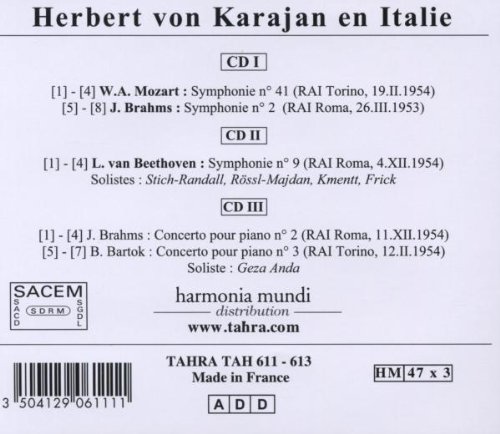 Herbert von Karajan 카라얀 이탈리아 레코딩 - 모차르트 / 브람스 / 베토벤: 교향곡 (Mozart: Symphony No.41 / Brahms: No.2 / Beethoven: No.9 'Choral')