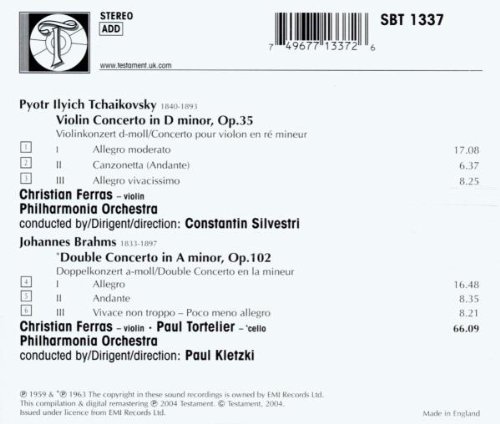 Christian Ferras 차이코프스키: 바이올린 협주곡 / 브람스: 이중 협주곡 (Tchaikovsky: Violin Concerto / Brahms: Double Concerto) 크리스티앙 페라스