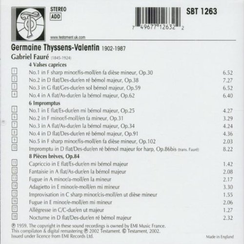 Germaine Thyssens-Valentin 포레 : 4개의 카프리스 (Faure: 4 Valses Caprices) 제르망 티생-발랑탱