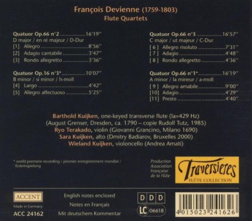 Barthold Kuijken 드비엔느: 플루트 사중주 (Francois Devienne: Flute Quartets)