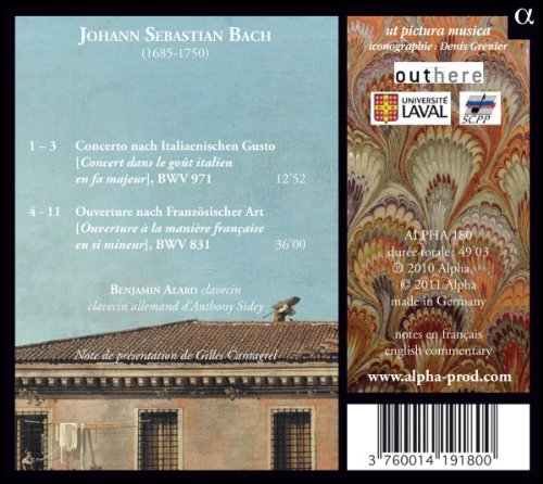 Benjamin Alard 바흐: 건반 연습곡 2권 - 이탈리아 협주곡, 프랑스 서곡 (Bach: Clavier Uebung II - Italian Concerto BWV971, French Overture BWV831)